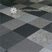 Deluxe boogie woogie tapijttegels in grijstinten per 50 m2 bij Tapijttegelhandel.nl